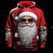 Pure Hot Sale Fun Santa Claus 3D Digital Print Men's Autumn Winter Loose Drawstring Pocket Hoodie In Stock_viptrois.com