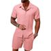 Men's Clothing Summer Men's Casual Shirt Short Sleeved Beach Pants Suit_viptrois.com