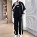 Men's Clothing Style Casual Loose Fitting Sports Short Sleeved Suit For Men, High End Feel, Simple, Comfortable And Versatile._viptrois.com