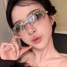 Internet Celebrity Same Style Diamond Sunglasses Retro Millennial Style Hot Girl High End Sense Ins Plain Sunglasses Anti Ultraviolet_viptrois.com