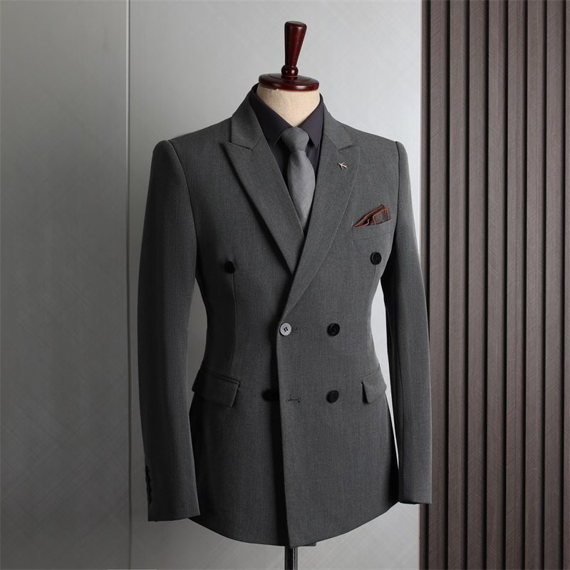 Men's Clothing Suit Double Row Men, Formal Attire Business, Leisure, Fashion, Korean Version, Slim Fit, Large Size, Banquet, Wedding, Small_viptrois.com