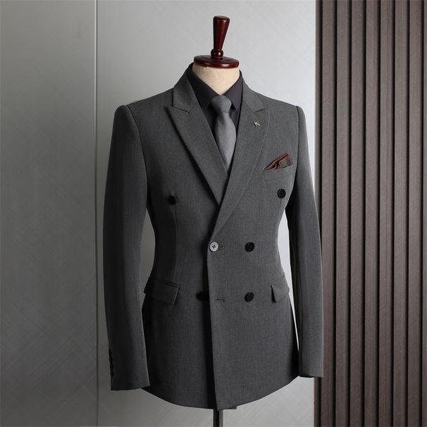 Men's Clothing Suit Double Row Men, Formal Attire Business, Leisure, Fashion, Korean Version, Slim Fit, Large Size, Banquet, Wedding, Small_viptrois.com