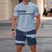 Men's Casual Sportswear Sets Short Sleeved And Shorts 3D Printed European And American Style Cross Border Best Selling Items_viptrois.com