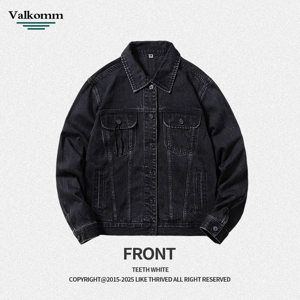 Men's Clothing Retro Style Blue Denim Jacket Men's Tops Spring And Autumn New Loose High End Coat Denim Jacket Men_viptrois.com