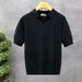 Men's Textured Knit Polo Shirt, Slim Fit Short Sleeve Casual T-Shirt With Turn-Down Collar For Daily Summer Wear_viptrois.com