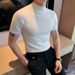 Men's Clothing Spring And Autumn New Slim Knitted Short Sleeved Bottoming Shirt T Shirt Men's Sweater_viptrois.com