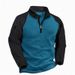 Men's Tactical Fleece Jacket – Stand Collar Pullover With Color-Matching Zipper, Warm & Stylish Outdoor Sweatshirt_viptrois.com