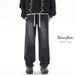 Black Jeans Loose Straight For Spring 2025 New Casual Wide Leg Men's Pants_viptrois.com
