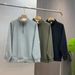 Men's Half-Zip Stand Collar Sweatshirt – Minimalist Pullover With Military Green/Grey/Black (Sizes M-3XL)_viptrois.com