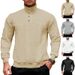 Men's Clothing Vintage-Inspired Heavyweight Knit Zip-Up Sweatshirt With Patchwork Design – Relaxed Fit, Stand Collar, Long Sleeve For Autumn & Winter_viptrois.com