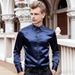 Men's Clothing Satin Nightclub Shirt - Breathable & Wrinkle-Free Long Sleeve, Metallic Trim, Loose Fit (White/Black/Red/Grey,S-XXL)_viptrois.com