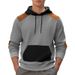 American Style Autumn And Winter European Size Men's Casual Color Matching Pullover Jacquard Men's Plaid Hooded Large Pocket Sweatshirt_viptrois.com