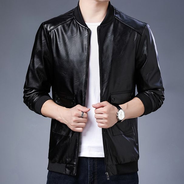 New Men's Jacket Handsome Japanese Stand-up Collar Autumn And Winter Warm Locomotive Suit Youth Coat_viptrois.com
