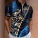 Summer Fashion New 3D Printed Men's Business Turn-Down Collar Polo Shirt Casual Short Sleeve Slim Fit Top_viptrois.com