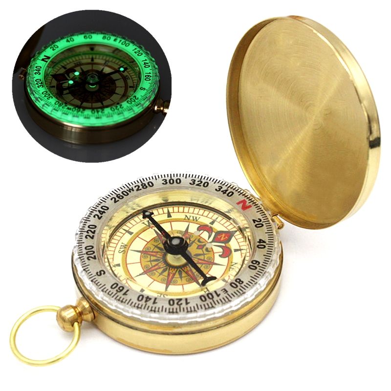 High Quality Camping Hiking Pocket Brass Golden Compass Portable Compass Navigation For Outdoor Activities_viptrois.com