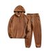 "Men's Hooded Sweatshirt & Jogger Set – Solid Color Casual Two-Piece For Autumn & Winter – Black/Grey/Army Green/Camel"_viptrois.com