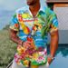 Men's Clothing Tropical Print Short Sleeve Shirt - Breathable Hawaiian Style Shirt With Relaxed Fit & Digital Art_viptrois.com
