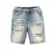 Men's High-End Ripped Denim Shorts Trendy Brand Thin Five Point Midweight Summer Style Loose Straight Leg mid Waist Pants_viptrois.com