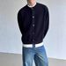 Pure American Retro Color-Block Two-Piece Button Cardigan Sweater Men's Autumn Winter New Loose Casual Knitted Jacket_viptrois.com
