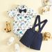 Babies' clothes summer gentleman's short-sleeved shorts lapel bow short-sleeved romper overalls suit_viptrois.com