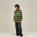 New Eco-friendly Fabric American Retro College Style Striped Sweater Men's Autumn And Winter New Oversized Loose Knitted Sweater Top Couple Tide_viptrois.com