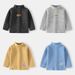 kids'clothing Thick, high-neck, long-sleeved T-shirt with baby stripes_viptrois.com
