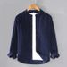 Spring Japanese Fresh Corduroy Shirt Men's Trendy Retro Striped Velvet Small Coat Korean Casual Long Sleeved Shirt_viptrois.com