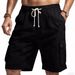 Men's Khaki Tactical Shorts Summer Outdoor Workwear Casual Beach Bamboo Linen_viptrois.com