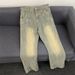 Yellow Mud Dyed Niche Structure Men's Jeans American Retro Washed Distressed Loose Casual Edgy Straight Wide Leg Pants_viptrois.com