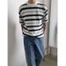 Men's Clothing Summer Short Sleeved T Shirt For Men Trendy Brand Round Neck Stripes Retro Casual Versatile Youth Half Sleeve_viptrois.com