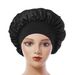 Single Layer Wide Brim Shower Cap - 32cm Satin-Lined Hair Protector With High Elastic Band For Women_viptrois.com