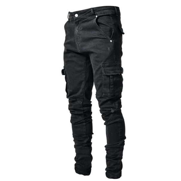 Men's Clothing Jeans, Casual Pants For Teenagers, Side Pockets, Slim Fit, Tight Fitting Men's Jeans._viptrois.com