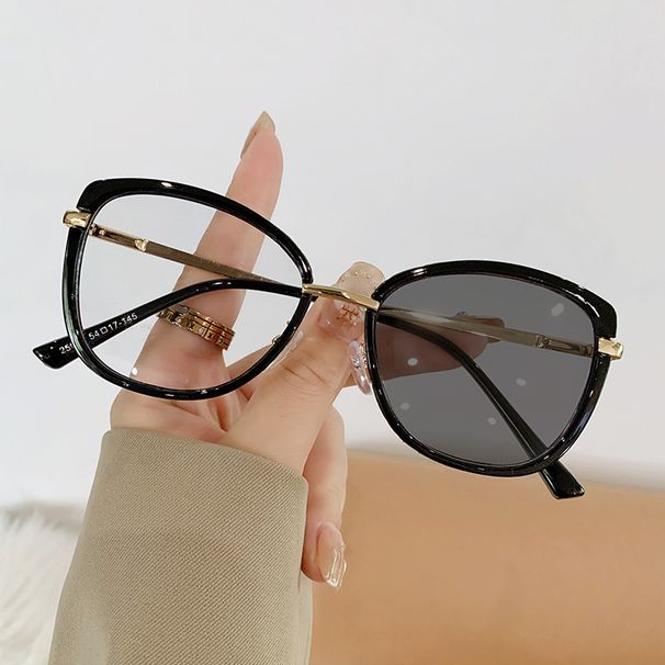 Metal Fashion Anti-Blue Light Fashionable Personality Color-Changing For Women No Makeup Decoration Prescription Glasses_viptrois.com