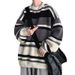 Pure Men's Sweater Japanese Retro Striped Color-Block Base Shirt Knitwear Autumn Winter Thickened Trendy Loose Knit Cardigan_viptrois.com