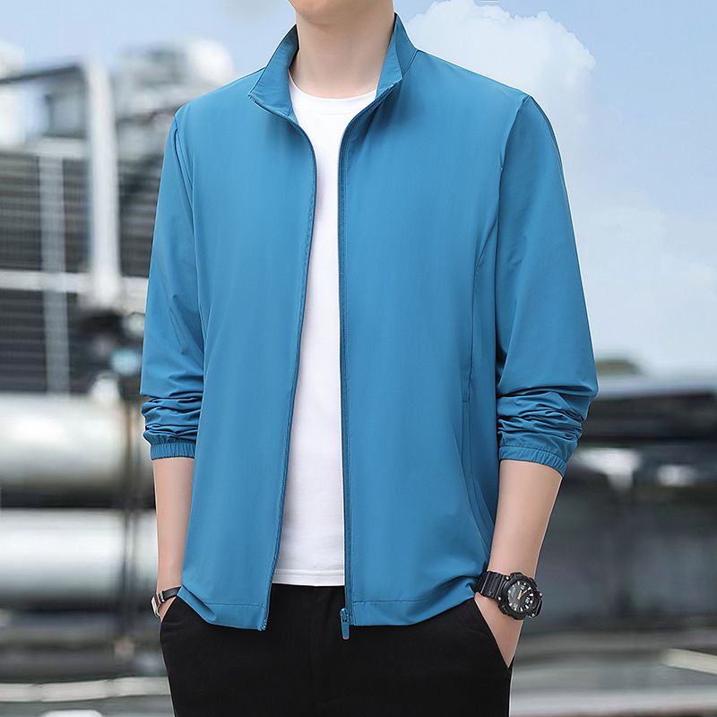 Men's Summer UV Protection Jacket – Lightweight & Breathable Sun Shirt With UPF 50+ For Outdoor Activities (Gray, Dark Gray, Blue, Navy)_viptrois.com