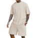 Men's Clothing Texture Loose Summer Vacation Suit Men's Short Sleeved Suit_viptrois.com