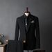 Men's Clothing Slim Fit Stripe Suit Set Formal Wedding Business Office Blazer & Pants, Groom & Groomsmen Attire (Jacket + Vest + Pants Options)_viptrois.com