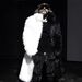 Men's Long Faux Fur Coat With Black And White Color Blocking, Winter Fashion Outerwear For Trendy Style_viptrois.com