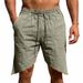 Men's Linen Sports Shorts Summer Loose Beach Casual Solid Color Personalized Swallowtail Style_viptrois.com
