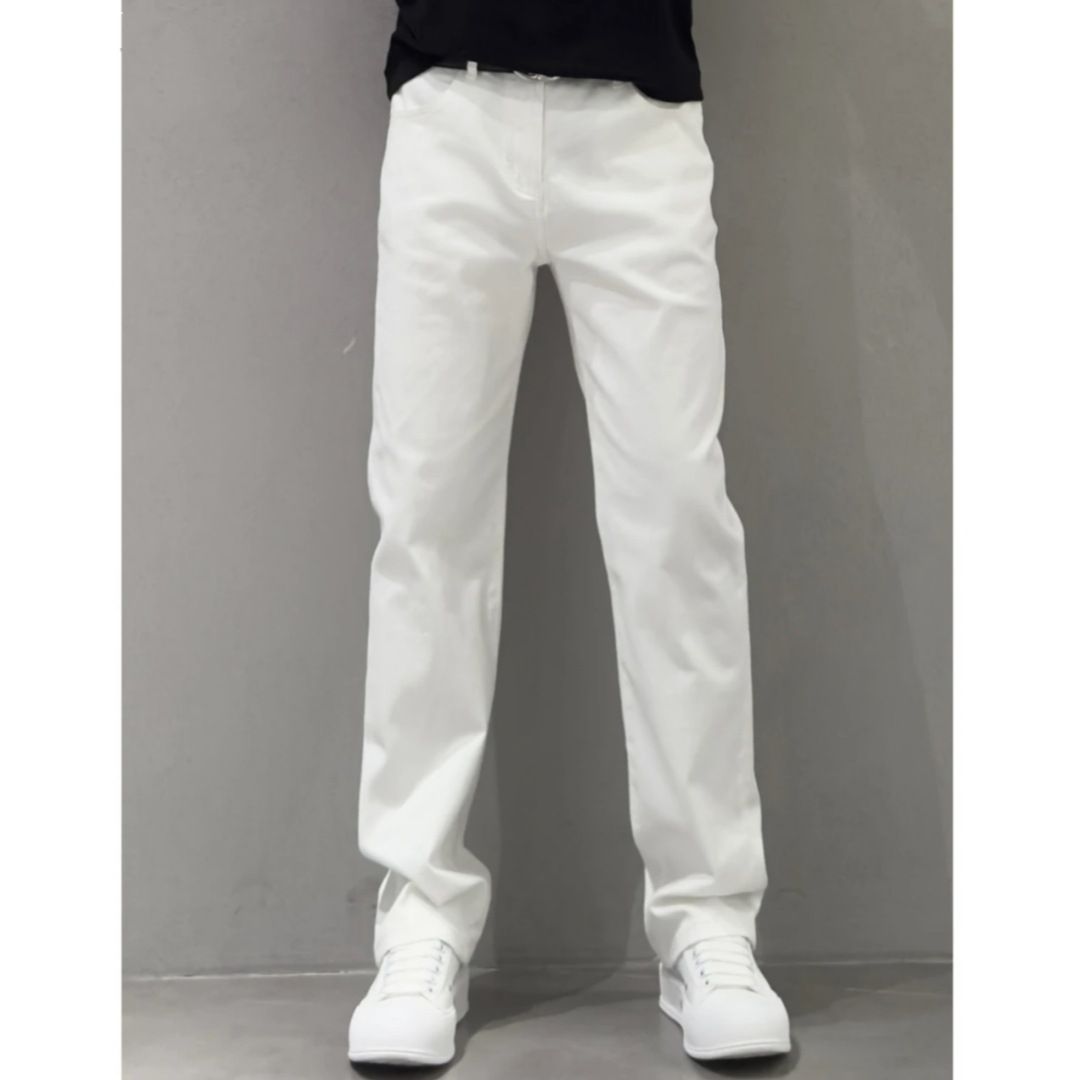 Men's Clothing Summer Thin White Jeans Men's Fashionable Simple Solid Color Straight Casual Pants Loose Versatile Slim Trousers_viptrois.com