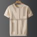 Men's Clothing Summer Ice Silk Short-sleeved Men's Thin Large-size Sweater Loose Round Neck Ice-cold Hollow Knitted Half-sleeve Processing_viptrois.com