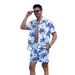 Men's Clothing Hawaiian Style Shirt Suit Summer Vacation Casual Short Sleeved Shorts Beach Flower Shirt Pajamas_viptrois.com