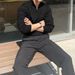 Men's Clothing Autumn And Winter Men's Chunky Cable Knit Sweater – Oversized High-Neck Zip-Up Pullover, Winter Textured Wool Blend Casual Top_viptrois.com