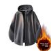 Large Hooded Sweater Men's And Women's Fleece Thickened Loose Casual Sports Jacket Top Zipper Shirt Cardigan Sweater Men's_viptrois.com
