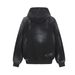 Men's Distressed Washed Hoodie With Spray Print - Post-apocalyptic Streetwear Style, Oversized Fit, Cotton Blend, Unisex Pullover Sweatshirt_viptrois.com