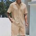 Men's Shirts 2025 Summer New Men's Solid Color Short Sleeved Shirts Casual Suits_viptrois.com