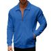 Men’s Heavyweight Waffle-Knit Cardigan Jacket – Zippered Pockets & Lapel Collar (Black/White/Blue/Khaki, S-XXXL)_viptrois.com