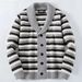 Pure Foreign Trade Clothing European And American Men's Striped Jacquard Knit Sweater Autumn Winter Cardigan Woolen_viptrois.com