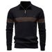 Business Stand-Up Collar Men's Cotton Sweater High Quality Casual Semi-Zipper Men's Top_viptrois.com
