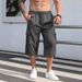 Men's Versatile Casual Shorts Summer Stylish Solid Color Drawstring Cargo Trendy In Stock With Pocket Decorations_viptrois.com
